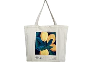 BROADREAM Sac Tissu, Tote Bag, Sac Toile, Sacs de Courses et Cabas, Sac en Toile de Jute, Sac Fourre Tout,Sac courses, Sac Jute Extra Large, Sac en Tissu Imprimé pour Femme,le Shopping, L'école