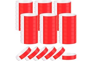 BOUBONI 300 bracciali per eventi, festival, braccialetti di carta, impermeabili, per il controllo e la sicurezza durante gli eventi (rosso)