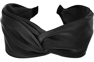 ‎AXY axy Breiter Haarreif mit raffinierten Knoten - Satin bezogen - Damen Haarreifen Stirnband Haarschmuck HRD3 (Schwarz)