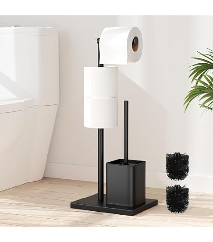 Set pattumiera da bagno 4x8x17 pollici Set pattumiera da bagno 2 in 1 e set scopino per WC con coperchio Set da bagno rettangolare con pattumiera Forniture per toilette da bagno Set