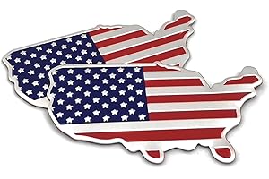 PTDecals 2X Decalcomanie adesive in metallo cromato 3D US USA America carte bandiera emblema 4 cm × 7 cm auto da corsa decalcomania grafica