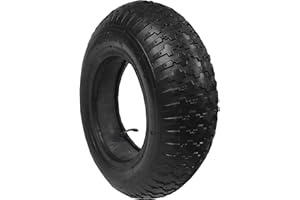 KETOPLASTICS 14" Wheelbarrow Wheel Tyre and Inner Tube (3.50-8, 35PSi) TR87 Bent Valve 14 inch Replacement Tyre & Innertube for Wheelbarrow, Sack Truck, Cart or Trolley Wheel 350x8 3.50x8 Tire and Innertube