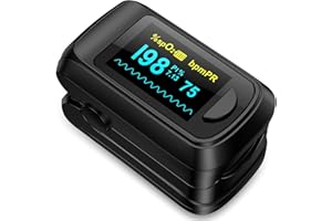 HealthTree Monitoraggio dell'Ossigeno nel Sangue da Dito, Nero