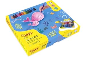 Jovi - Duże kredki Easy Grip, Pudełko 300 sześciokątnych kredek plastikowych, Różne kolory, Wysoka wydajność, Idealny dla dzieci, Bezglutenowy (909)