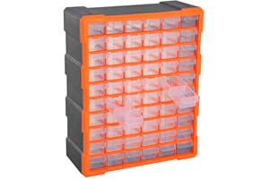 iropro 60PCS Multi Drawer Parts Storage Boxes Unit, Small Parts Tools Cabinets Organiser for Workshop Garage, Plastic Tool Boxes Storage Bins Rack