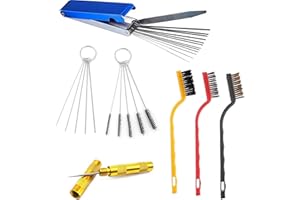 GZGRYTRC 7pcs Carburetor Cleaning Kit, 10 Cleaning Tool+5 Brushes +13 Pieces Cleaning Wires Set + 1 Sharpen Pick Tool Kit+3 Mini Brushes Cleaner Tool Used To Remove Dirt, Ideal For Small Machine Calibration