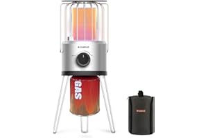 CAMPLUX Nano Chauffage à Gaz Portable, 2,34 kW, 2 Niveaux, Chauffage Extérieur 360°, Protection ODS & Anti-basculement, Idéal pour Camping, Pêche & Jardin, NanoAir 2
