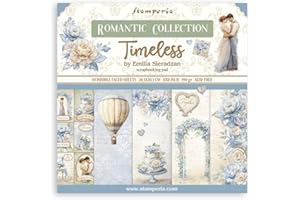Stamperia - Scrapbook Paper Pad for Scrapbooking, Albums, Card Making, Bullet Journalling and More, Acid Free, Double-Sided, Perfect for Hobbies, Crafts, and Gifting (Timeless) (20.3 x 20.3cm)