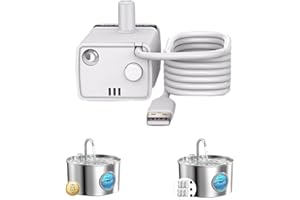 Fontanella per Gatti pompa: Ultra-Silenziosa - 0.8 W a basso Consumo Energetico - Lunga durata - Con luce a LED - Facile da Pulire - Adatto per GIOTOHUN acciaio fontane per gatti
