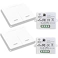 DieseRC Wireless Light Switch 86 Wall Panel RF Safety Switch and 10 Amp Relay receiver controller, No Wiring Easy Install, for Lights up to 1500W