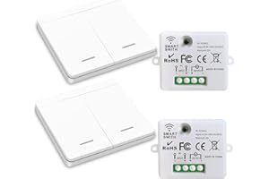 DieseRC interruttore senza fili della luce, interruttore di sicurezza trasmettitore RF e controller ricevitore 10A, installazione semplice per lampade fino a 1500W