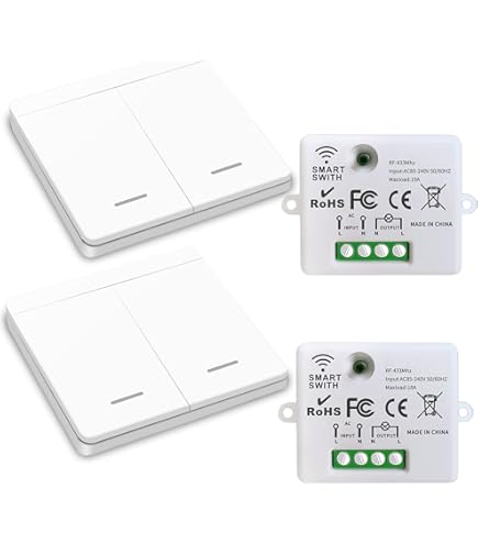 Cerhot tuya wifi schakelaar geen batterijs draadloze schakelaar set met afstandsbedienin draadloze lichtschakelaar aan uit schakelaar remote lichtschakelaar draadloos (EU 1Gang 4V1