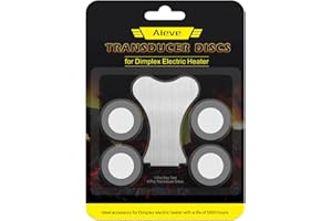 AIEVE Transducer Discs for Optimyst, 4Pcs Glass Disc Transducer Replacement Transducer Disks with Removel Tool Compatible with Dimplex Electric Heater Fire