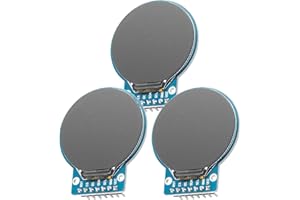 GERUI GC9A01 1,28-Zoll kreisförmiger TFT-Bildschirm für Arduino RGB IPS HD 240 x 240 Auflösung SPI Schnittstelle LCD Display Modul für Anzeigegeräte, Echtzeitüberwachung und Instrumentenanzeige (3 pcs)