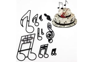 WOOTONG Wo-Yoqi - Juego de 10 cortadores de galletas con notas musicales, para fiestas, aniversarios, bodas, compromisos, decoración de pasteles, fondant, azúcar, manualidades, herramienta de corte (musical)