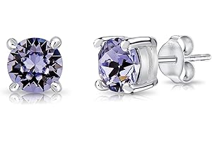 DTPsilver® Małe kolczyki ze srebra wysokiej próby 925 z kryształkami Swarovskiego, okrągłe, bardzo małe kolczyki na sztyfcie, średnica 5 mm, dostępne w wielu kolorach