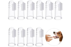 Bello Luna Brosses à Dents de Chien de 10Pcs, brosses dentaires d'hygiène de Brosse à Dents de Doigt d'animal familier pour Le Chien et Le Chat