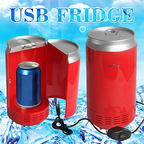 Sidiou Group Portable USB-PC Mini-Kühlschrank Kühlschrank kühles Getränk Getränkedosen Kühler & wärmer PC Gadgets Red - 7