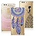 Produktbild VertTek 3 in 1 Weich Silikon Tansparent Hülle für Huawei P9 Durchsichtig Schutzhülle Case Ultradünnen Leichtgewichtt Edui Elegant Malerei Muster Handy Tasche Schutzhülle Transparent Clear Protective Cover ( Rosa Mandala + Blau Dreamcatcher + Schwarz Mädchen )