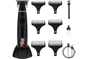 LOVPIS Haarschneidemaschine Profi, Barttrimmer Herren, Barber Rasierer Herren Elektrisch Haarschneider, Bartschneider Trimmer, LED-Anzeige, Schnurloser Präzisions Konturen Haartrimmer für Friseure