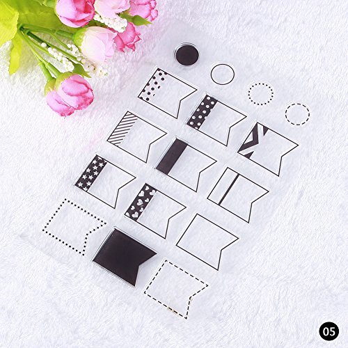 calistouk Einfache Segen Box Bild transparent Gummi Stempel Seal DIY Album Craft Scrapbooking Dekoration Simple Blessing & 05 - 2