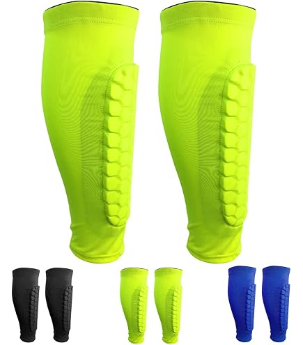 Washranp 1 Paio di Parastinchi da Calcio Antiscivolo Tenere Asciutto A Nido d'Ape Dispositivi di Protezione Anticollisione Supporto per Calcio Baseball Bambini Gioventù Uomo Donna l