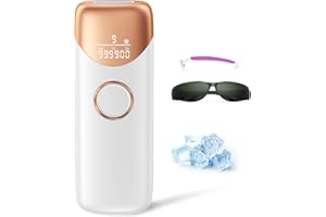 Beauris IPL Hair Removal Device with Ice Cooling, 999,900 Flashes Laser Hair Removal Device, 9 Energy Levels, Painless at Home Laser Hair Remover for Facial Bikini Line Leg Body, White