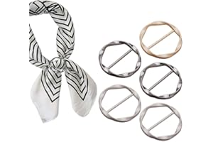 SSRDFU Broche pour Fermer Un décolleté - 5 Pièces Métal T Shirt Clips Echarpe en Soie Anneau Pince T-Shirt Pince à Cravate Ronde Vêtements Boucle Clips pour Dames Filles