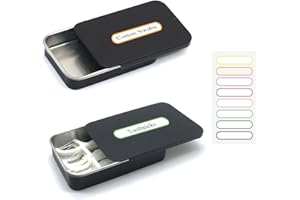 SwirlColor Bawełniany uchwyt podróżny Swab, 2 szt. Przenośny duży bawełniany uchwyt na bud puste pudełko metalowe pudełko ze zsuwaną górą do bawełny toothpicks krawaty do włosów z etykietami blan