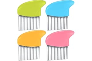 Vwoqiy 4 Stück Wellenschneider, Kartoffelschneider, Gemüsehobel Edelstahl, Wellenmesser, Pommesschneider für Kartoffeln, Zwiebeln, Obst, Gemüse