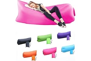DERJLY Gonflable Canapé Chaise Longue - Imperméable - Anti-fuites d'air avec Paquet Portable Air Sofa Air Bag, pour Voyager, Camping, Randonnée, Piscine et Parties de Plage