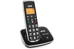 SPC Comfort Kaiser – Teléfono Fijo inalámbrico para Mayores con Teclas y Números tamaño XL, Sonido Extramplificado, 2 Memorias Directas, Agenda y Manos Libres