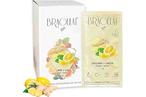 BRAGULAT | Bebida de Fruta con Jengibre y Limón | Bebidas y Refrescos Instantáneas en Polvo | Saborizantes Sin Azucar, con Vitamina C y B12 | 15 Sobres