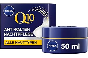 NIVEA Q10 przeciwzmarszczkowa regenerująca pielęgnacja na noc (50 ml), ujędrniająca pielęgnacja twarzy do wszystkich rodzajów skóry, krem na noc z podwójnym efektem koenzymu Q10 i kreatyny