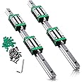 CNCMANS HGR15 Linear Guide Linear Rail 2 Pieces HGR15-500 mm Guide Rail with 4 Pieces High Precision HGH15CA Linear Bearing B
