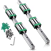 CNCMANS HGR15 Linear Guide Linear Rail 2 Pieces HGR15-500 mm Guide Rail with 4 Pieces High Precision HGH15CA Linear Bearing B