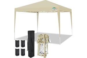 COBIZI Pavillon Faltpavillon 3x3 Wasserdicht Stabil Pavillon 3x3 Wasserdicht Stabil Winterfest Pavillion Pop Up Pavillon Pavilion 3mx3m mit 4 Sandsack，Kaki