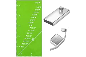 LITOOTT Regla de margen de costura perforada para dobladillos rectos perfectos de 1/8 a 2 pulgadas, incluye punto de pivote de 1/4 pulgadas y línea de corte de 45 grados, incluye guía de costura magnética y