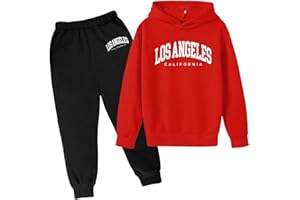 SoLu DAY8 Ensemble Enfant Garcon Hiver 3-13 ans Ensemble Sweat à Capuche Et Pantalon Garçon Manche Longue Pas Cher Los Angeles a la Mode Casual Jogging Vacances Sportswear