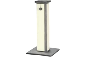 PawHut 81cm Cat Scratching Post w/Sisal Rope, Hanging Ball, Soft Plush - Grey