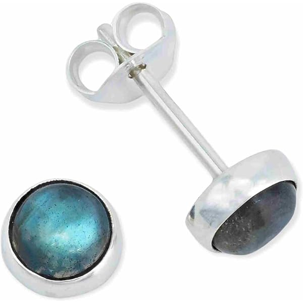 Orecchini A Bottone In Argento 925 Con Goccia Di Pietra Preziosa - Design Semplice E Moderno, 4x6mm, Regalo Per Lei - 4