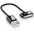 deleyCON 0.15m 30-Pin USB Cable - Dock Connector Sync- Charging- & Data Cable - Compatible with IPhone 4s 4 3Gs 3G IPad IPod - Black