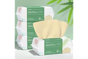 PoeticEHome Ultra-Soft 100% Pure Bamboo Dry Baby Wipes for Sensitive Skin - Unscented & Unbleached Facial Tissue Cloths, Hypoallergenic, 2X Softer Than Cotton - Wet or Dry Use, 400 Count