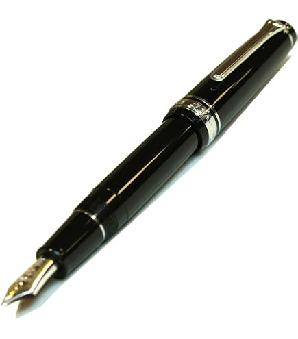 Sailor Profit Black Luster Füllfederhalter – 21K Goldfeder, Schwarzes IP-Finish