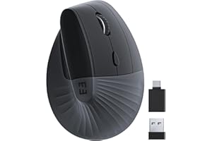 seenda Mouse Verticale Ergonomico, Mouse Wireless Ricaricabile (Adattatore USB e Tipo C), Piccolo Mouse Silenzioso per Notebook, Desktop, PC, MacBook e Tutti i Dispositivi di Tipo C - Nero