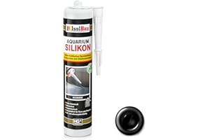 Isolbau Aquarium Silicone 1 x 300 ml – Silicone spécial élastique durable pour aquariums et construction en verre – Pour l'intérieur et l'extérieur – Noir
