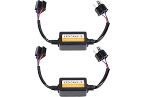 AQXREIGHT 2pcs H4 LED CANBUS Advertencia CANCELLER DECODER DC 9 a 16V Conchón y Juego de Decodificador de Resistencia de Faros LED Anti -Flickering Alta Durabilidad