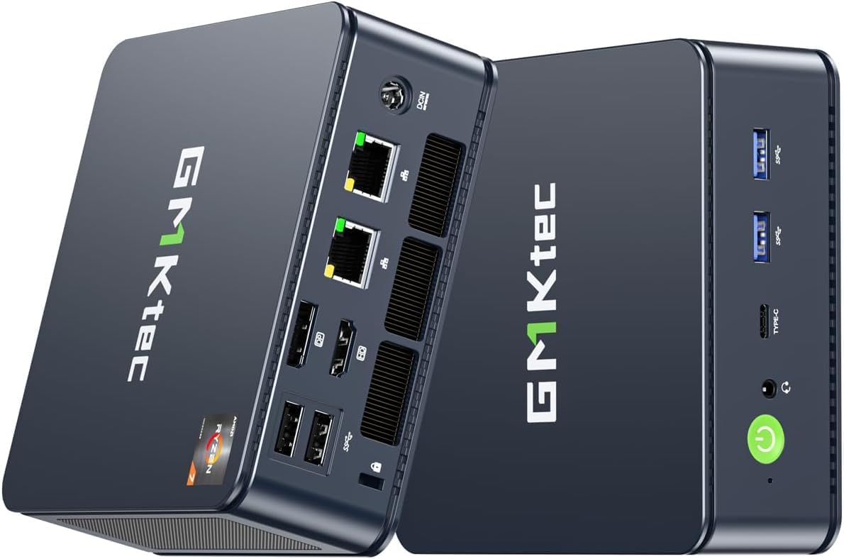 GMKtec AMD Ryzen 7 Mini PC W-11 Pro 7730U(Schlagen Sie Ryzen 7 5825U) (8 C/16 T4,50 GHz), M5 Ultra Dual LAN 2.5G Mini Computer, 16GB DDR4 RAM+512GB PCIe-SSD, WiFi 6, USB 3.2, USB-C, BT 5.2, DP, HDMI