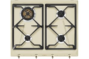 SMEG SRV864POGH Kolonialna płyta gazowa, żeliwo, krem (gałki)