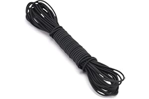 KINGLAKE Bungee Cord Elastic Shock Cord 3mm x 10m Stretchy Black Bungee Rope Elastic String for Tarpaulin Trailer Camping Tent Backpack Repairing